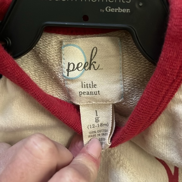 Little peanut size 12-18mo deer baseball sleeve sweatshirt great used condition - Picture 2 of 3